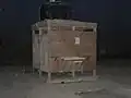 Makeshift shower facility at OP San Juan