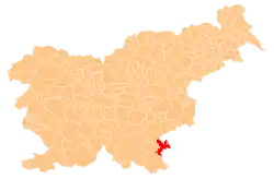Location of the Municipality of Metlika in Slovenia