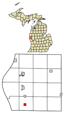 Location of Rothbury, Michigan