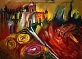 Oil painting of Faiz Mahal by Sher Khan