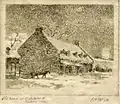 Old house on St. Antoine Street, Montreal, 1932. Etching by A.M. Pattison. Private Collection.