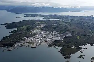View of Nyhamna and the gas pipeline terminal