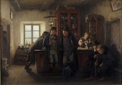 Image 24Estonian farmers drinking (vodka) in an inn, by Oskar Hoffmann (painter), 1899. (from Culture of Estonia)