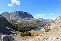 Southeast aspect, with Spearhead Lake and Long Lake