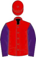 Red, Dark Blue sleeves, red cap