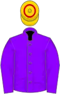 VIOLET, gold cap, red hoop