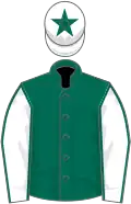 Dark green, white sleeves, dark green seams, white cap, dark green star