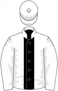 White, black stripe