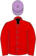 Red, mauve cap