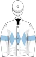 White, light blue triple diamond and armlets