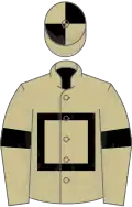 Beige, Black hollow box and armlets, quartered cap