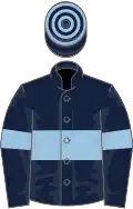 Dark blue, light blue, hoop and armlets, hooped cap