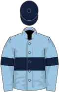 Light Blue, Dark Blue hoop, armlets and cap