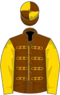 Chocolate, Gold braid and sleeves, quartered cap