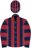 Dark blue and maroon stripes, hooped sleeves