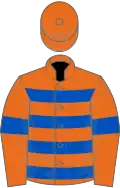 Orange, royal blue hoops and armlets