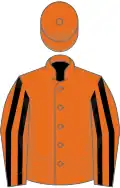 Orange, black striped sleeves
