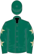 Dark green, beige stars on sleeves, dark green cap