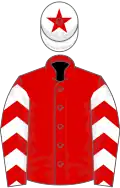 Red, white chevrons on sleeves, white cap, red star