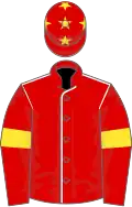 Red, white seams, yellow armlet, red cap, yellow stars