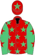 Red, Emerald Green stars, Emerald Green sleeves, Red stars, Red cap, Emerald Green star