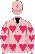 Pink, cherry hearts, pink cap