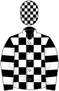 Black and white check, hooped sleeves