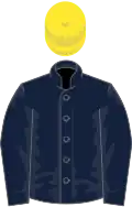 Dark blue, yellow cap
