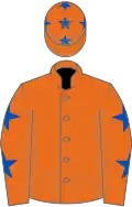 Orange, Royal Blue stars on sleeves and cap