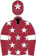 Maroon, white stars, armlets and star on cap