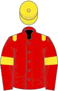 Red, yellow epaulets, armlets and cap