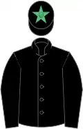BLACK, black cap, emerald green star