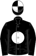 Black, white disc, quartered cap