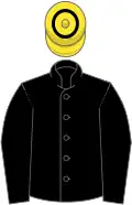 Black, yellow cap with black hoop