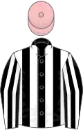 Black and white stripes, pink cap