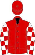 Red, red and white check sleeves