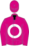 Cerise, white circle