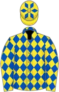 Yellow and royal blue diamonds