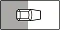 (variant – perpendicular, on carriageway and sidewalk)