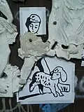 Close-up: Boy with lamb before restoration