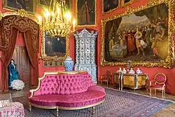 Red living room