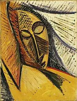 Pablo Picasso, 1907, Head of a Sleeping Woman (Study for Nude with Drapery), oil on canvas, 61.4 x 47.6 cm, The Museum of Modern Art, New York