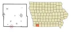 Location of Blanchard, Iowa