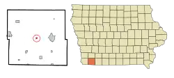Location of Yorktown, Iowa