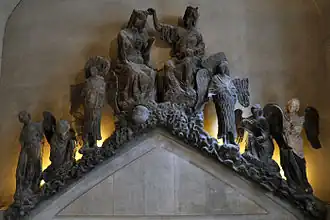 The Crowning of the Virgin Mary, original gable of the central portal of the cathedral of Reims.