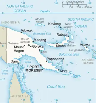 Map showing the location of some cities and towns