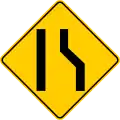 P-27 Roadway narrows on the right side