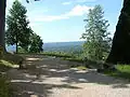 Burcina Park – entrance to the valley of rhododendrons. In the background the morainic hill of Serra (Ivrea)