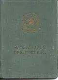 Cover of passport issued in 1953