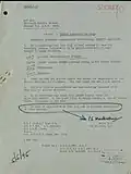 Request (stamped "SECRET") for his repatriation after the liberation of Dachau